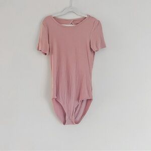 American eagle pink ribbed bodysuit